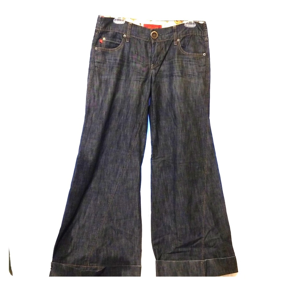 Wide leg business casual jeans